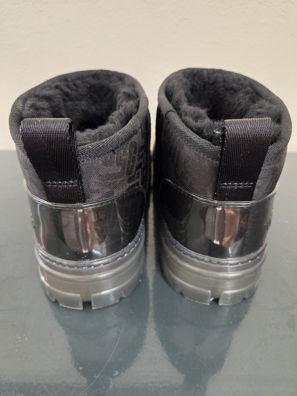 NIB UGG Classic Ultra Mini Monogram Boots Black Women's 9 - Picture 6 of 12
